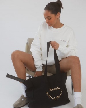 Adanola Active Lifestyle Tote Bag Czarne Beżowe | SN-ADA56680