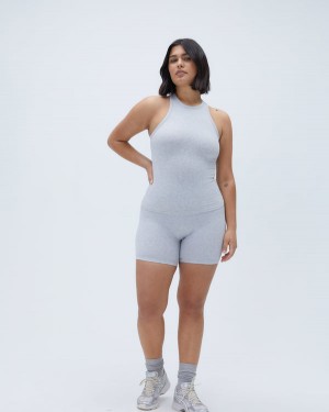 Adanola Bawełniane Crop Shorts Szare | SN-ADA56613