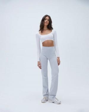 Adanola Bawełniane Joga Pant Szare | SN-ADA56654
