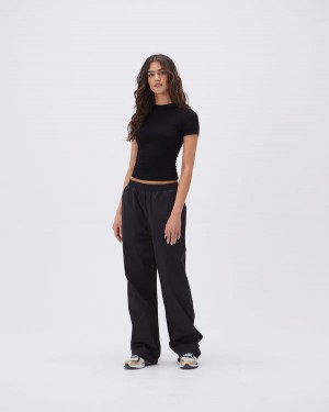 Adanola Bawełniane Pull On Pants Czarne | SN-ADA56662