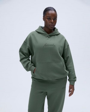 Adanola Freehand Oversized Hoodie Khaki Zielone | SN-ADA56521