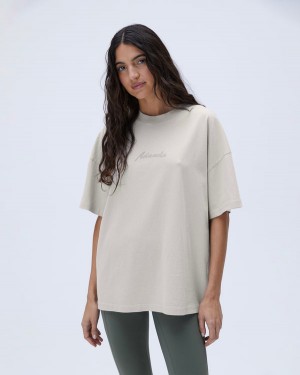 Adanola Freehand Washed Krótkie Sleeve Boxy T-shirt Szare | SN-ADA56506