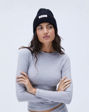 Adanola Knit Beanie Czarne | SN-ADA56710