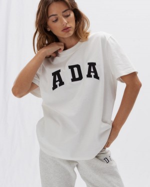 Adanola Krótkie Sleeve Oversized T-shirt Białe | SN-ADA56497
