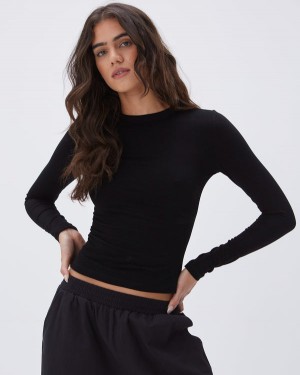 Adanola Long Sleeve Top Czarne | SN-ADA56493