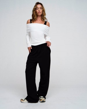 Adanola Modal Bawełniane Pants Czarne | SN-ADA56652