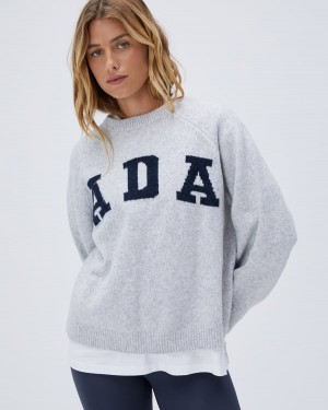 Adanola Oversized Knit Sweatshirt Głęboka Szare | SN-ADA56510