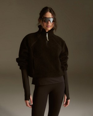 Adanola Quarter Zip Fleece Czarne | SN-ADA56672