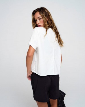 Adanola Raw Hem T-shirt Białe | SN-ADA56485