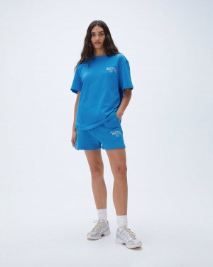 Adanola Resort Sports Krótkie Sleeve Oversized T-shirt Niebieskie | SN-ADA56460