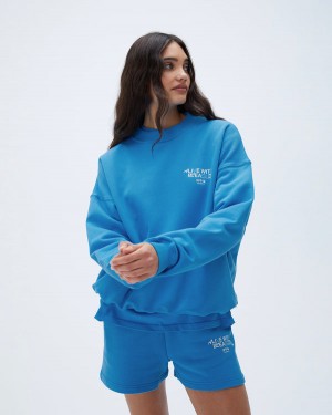 Adanola Resort Sports Oversized Sweatshirt Niebieskie | SN-ADA56511