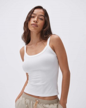 Adanola Rib Z Paskami Vest Top Białe | SN-ADA56448