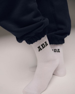 Adanola Socks Białe Czarne | SN-ADA56689