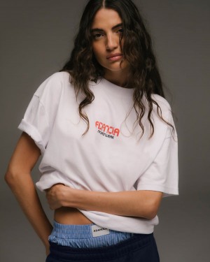 Adanola Sportswear Krótkie Sleeve Boxy T-shirt Białe | SN-ADA56489