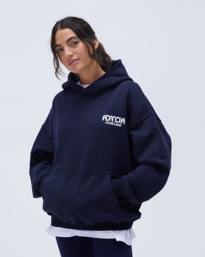 Adanola Sportswear Oversized Hoodie Granatowe Niebieskie | SN-ADA56519