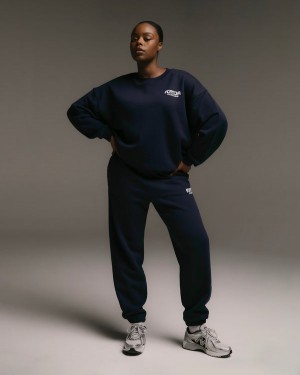 Adanola Sportswear Sweatpants Granatowe Niebieskie | SN-ADA56536