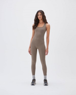 Adanola Ultimate Bez Rękawów Scoop Neck Unitard Brązowe | SN-ADA56638