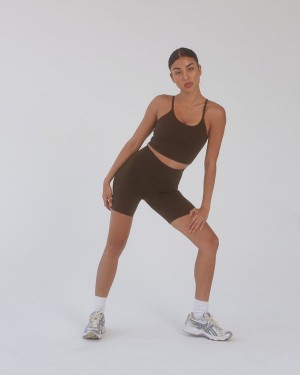 Adanola Ultimate Crop Shorts Brązowe | SN-ADA56602