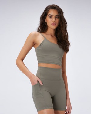 Adanola Ultimate Pocket Crop Shorts Oliwkowe Zielone | SN-ADA56609