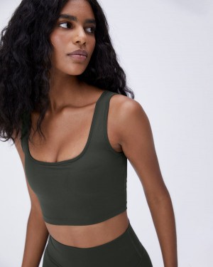 Adanola Ultimate Square Neck Bra Ciemny Oliwkowe | SN-ADA56571