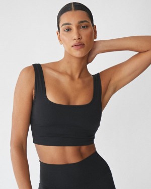 Adanola Ultimate Square Neck Bra Czarne | SN-ADA56572