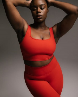 Adanola Ultimate Square Neck Bra Czerwone | SN-ADA56545