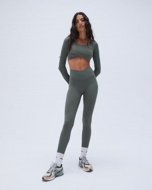 Adanola Ultimate Wrap Over Leggings Khaki Zielone | SN-ADA56424