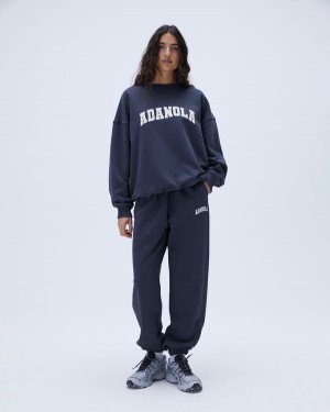 Adanola Varsity Oversized Sweatpants Niebieskie | SN-ADA56538