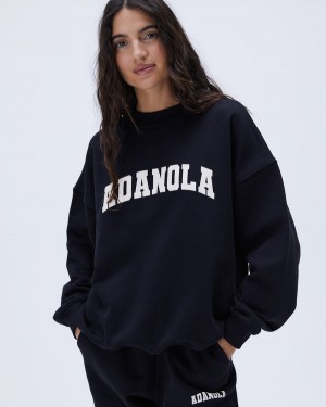 Adanola Varsity Oversized Sweatshirt Czarne | SN-ADA56516