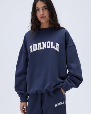 Adanola Varsity Oversized Sweatshirt Niebieskie | SN-ADA56514