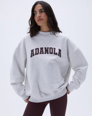 Adanola Varsity Oversized Sweatshirt Szare Bordowe | SN-ADA56529